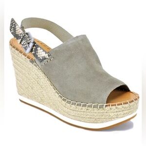 DOLCE‎ VITA Shan Suede Espadrille Sling Back Platform Wedge Sandals 8.5 Suede